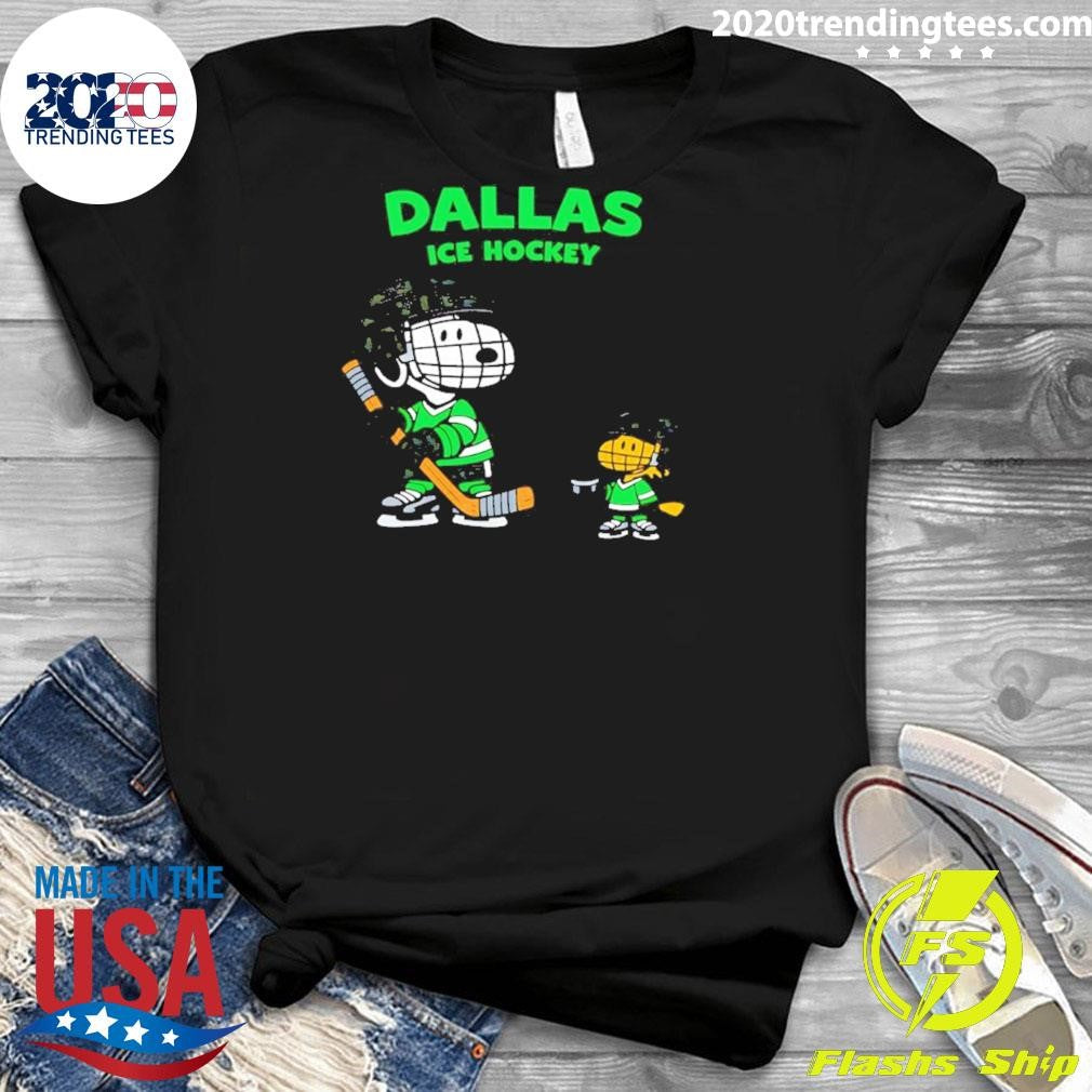 Snoopy And Woodstock Dallas Stars Ice Hockey Cartoon Shirt