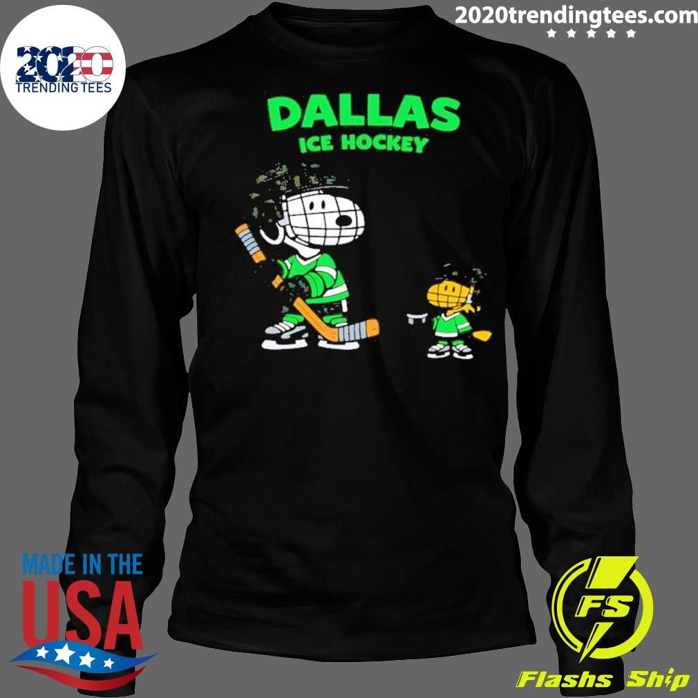 Snoopy And Woodstock Dallas Stars Ice Hockey Cartoon Shirt