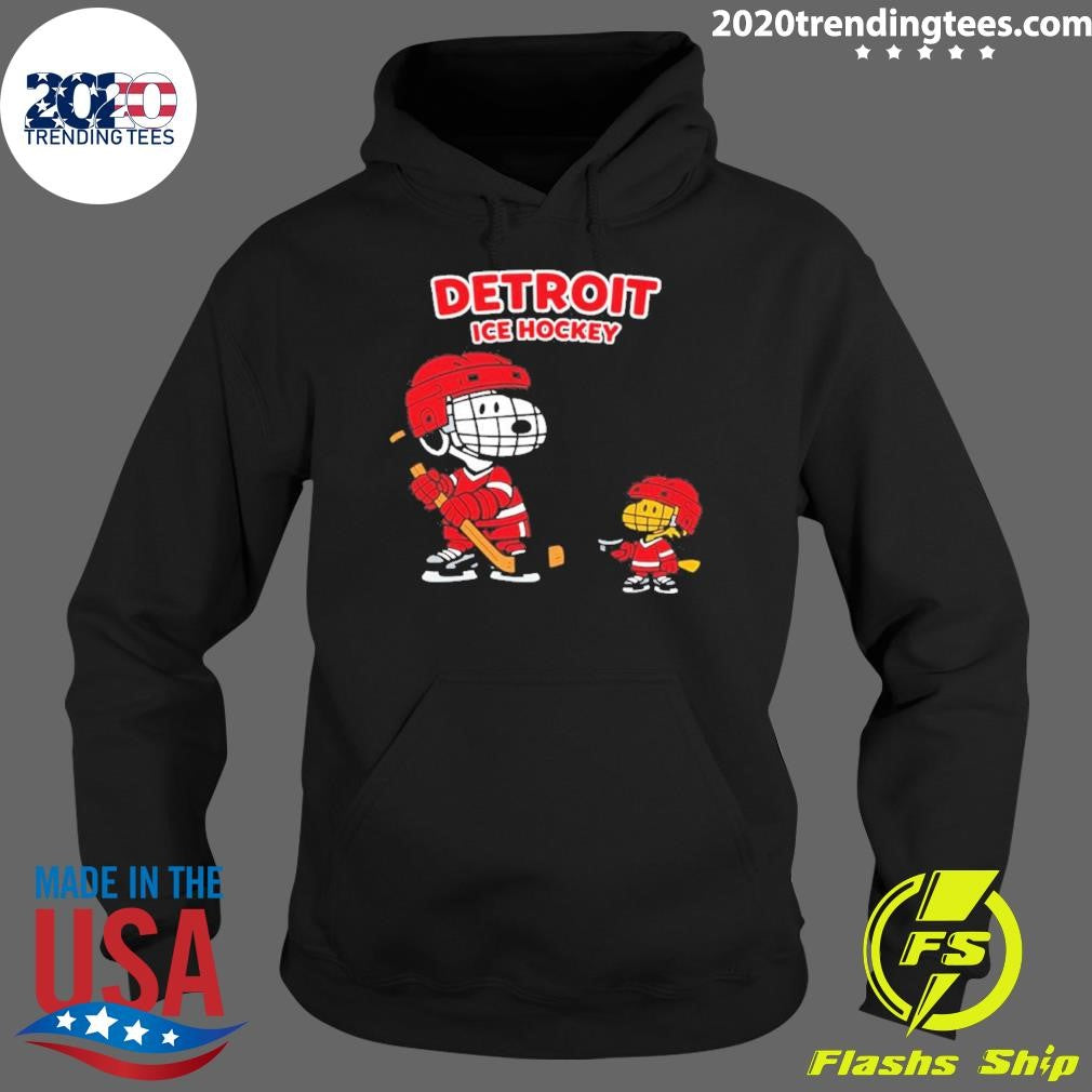 Snoopy And Woodstock Detroit Red Wings Ice Hockey Cartoon Shirt