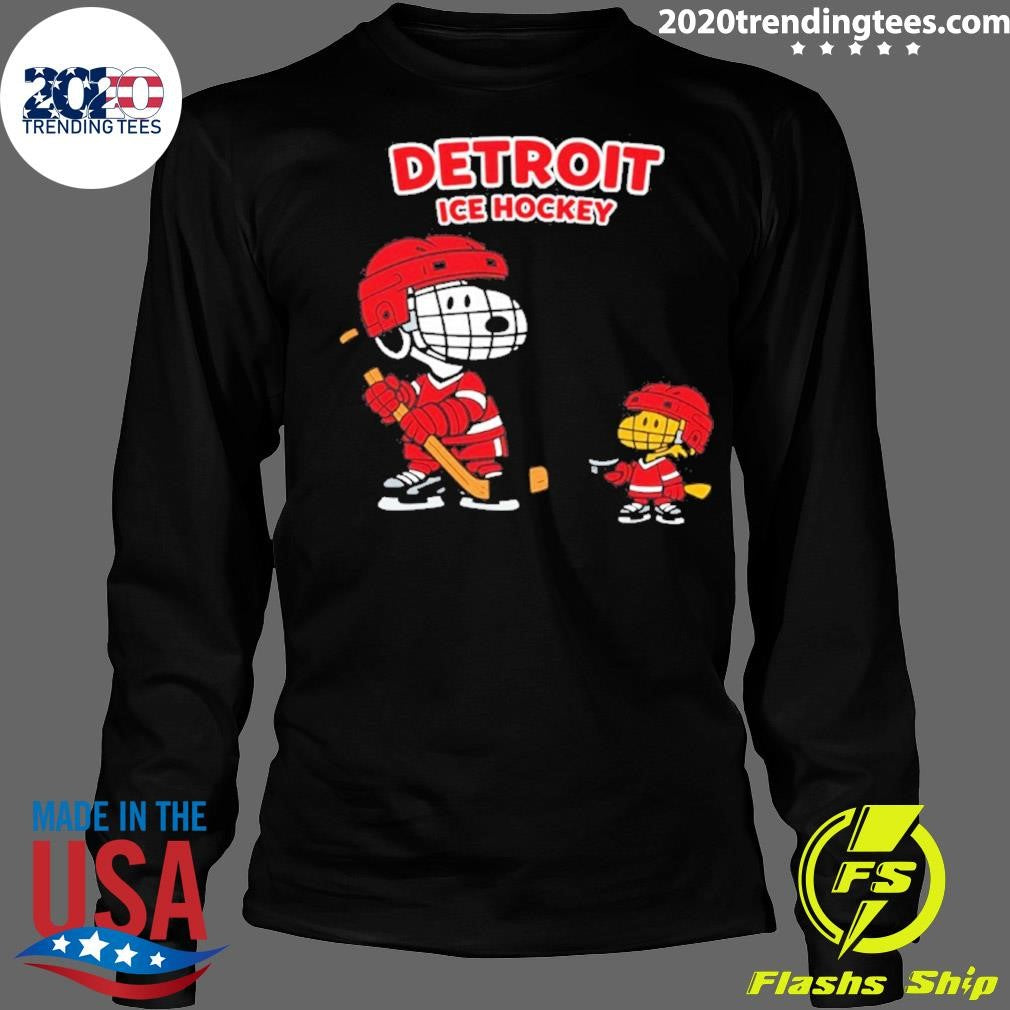 Snoopy And Woodstock Detroit Red Wings Ice Hockey Cartoon Shirt