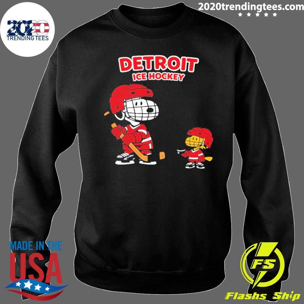 Snoopy And Woodstock Detroit Red Wings Ice Hockey Cartoon Shirt