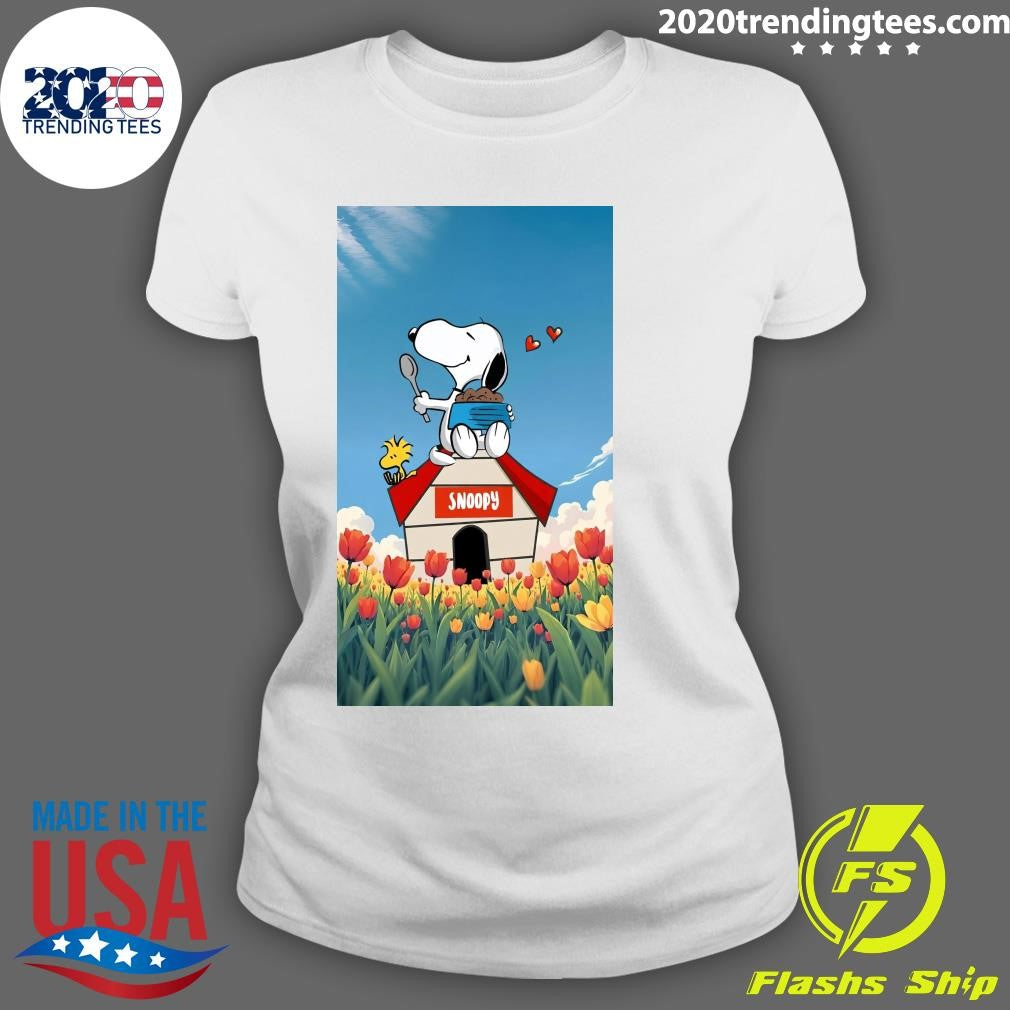 Snoopy and Woodstock A Day Full of Love and Flowers Shirt