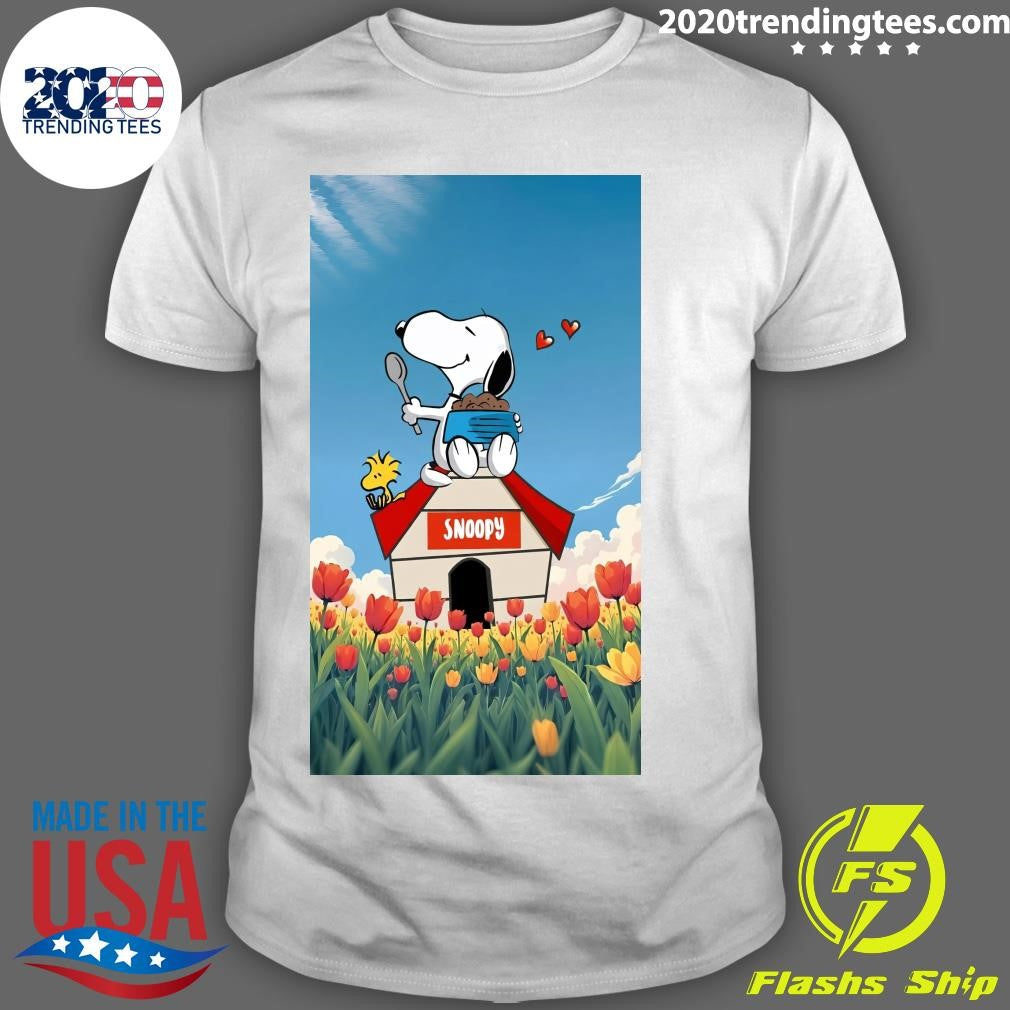 Snoopy and Woodstock A Day Full of Love and Flowers Shirt