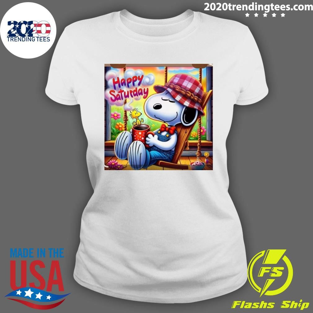 Snoopy and Woodstock Good Morning Patriots Have a BLESSED and PEACEFUL Saturday Shirt