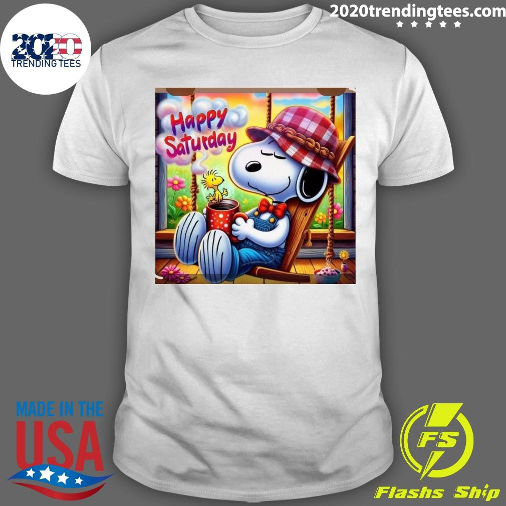 Snoopy and Woodstock Good Morning Patriots Have a BLESSED and PEACEFUL Saturday Shirt