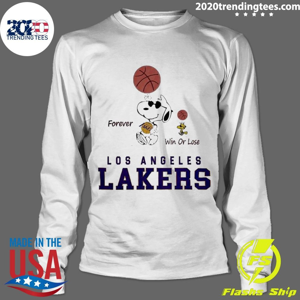 Snoopy and Woodstock Los Angeles Lakers Forever Win Or Lose Shirt