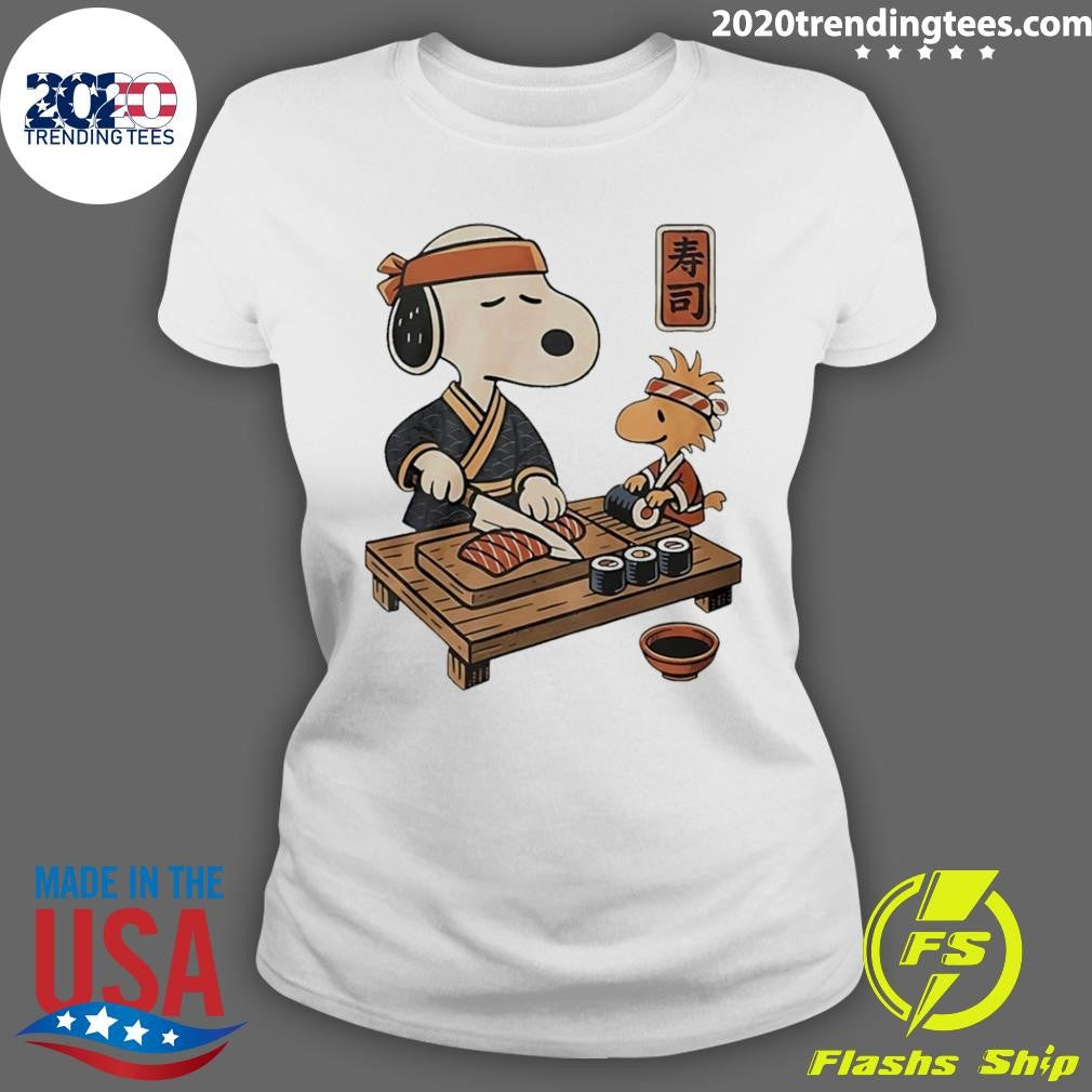Snoopy and Woodstock Sushi Japan Food Shirt