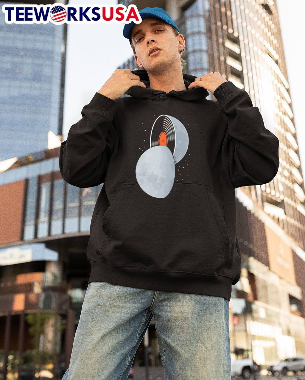 Space Music Groove Lunar Vinyl Record T-Shirt
