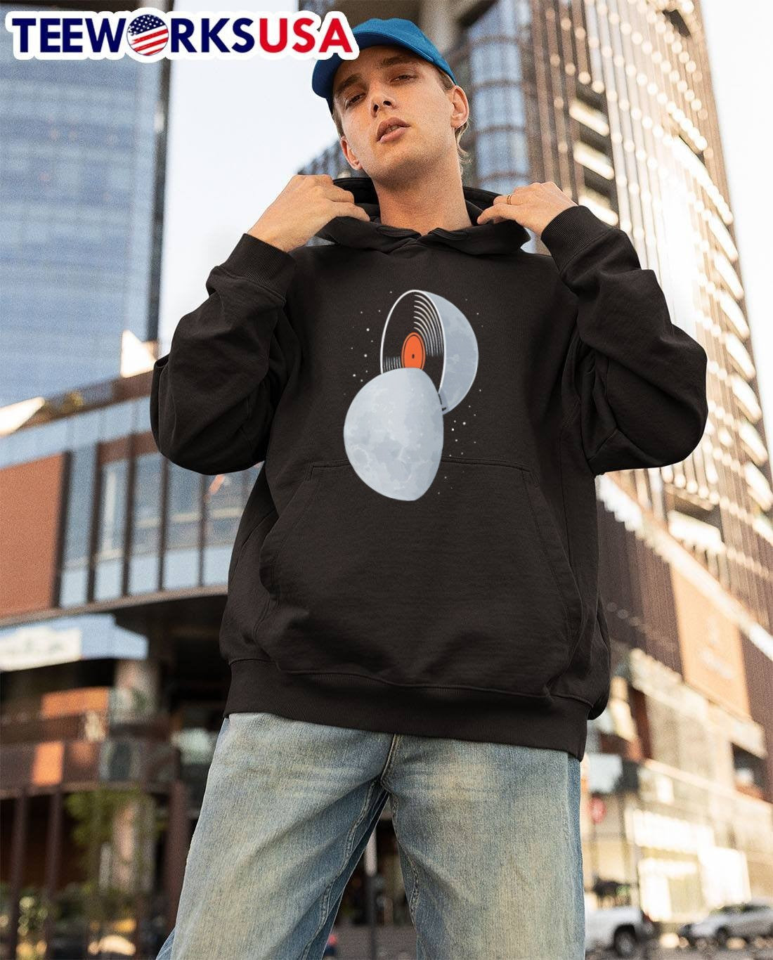 Space Music Groove Lunar Vinyl Record T-Shirt