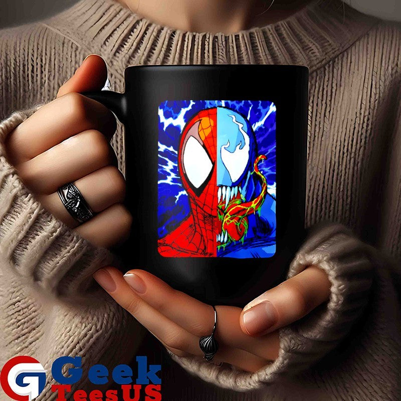 Spider-Man and Venom face shirt