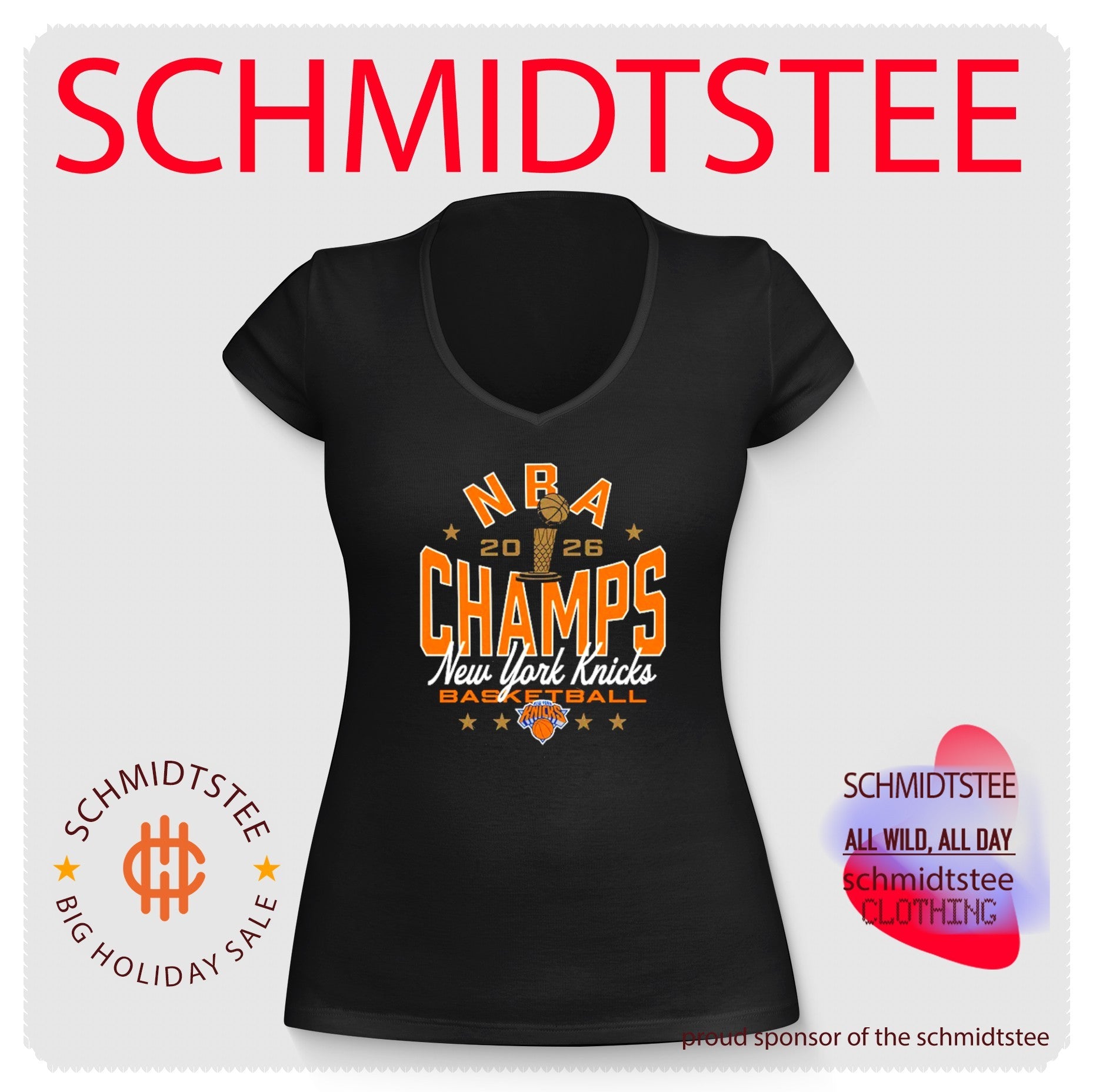 Sportiqe Knicks 2026 NBA Champions Black Duke shirt