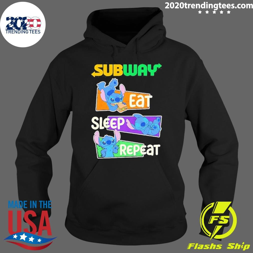 Stitch Eat Sleep Repeat Subway Logo Shirt