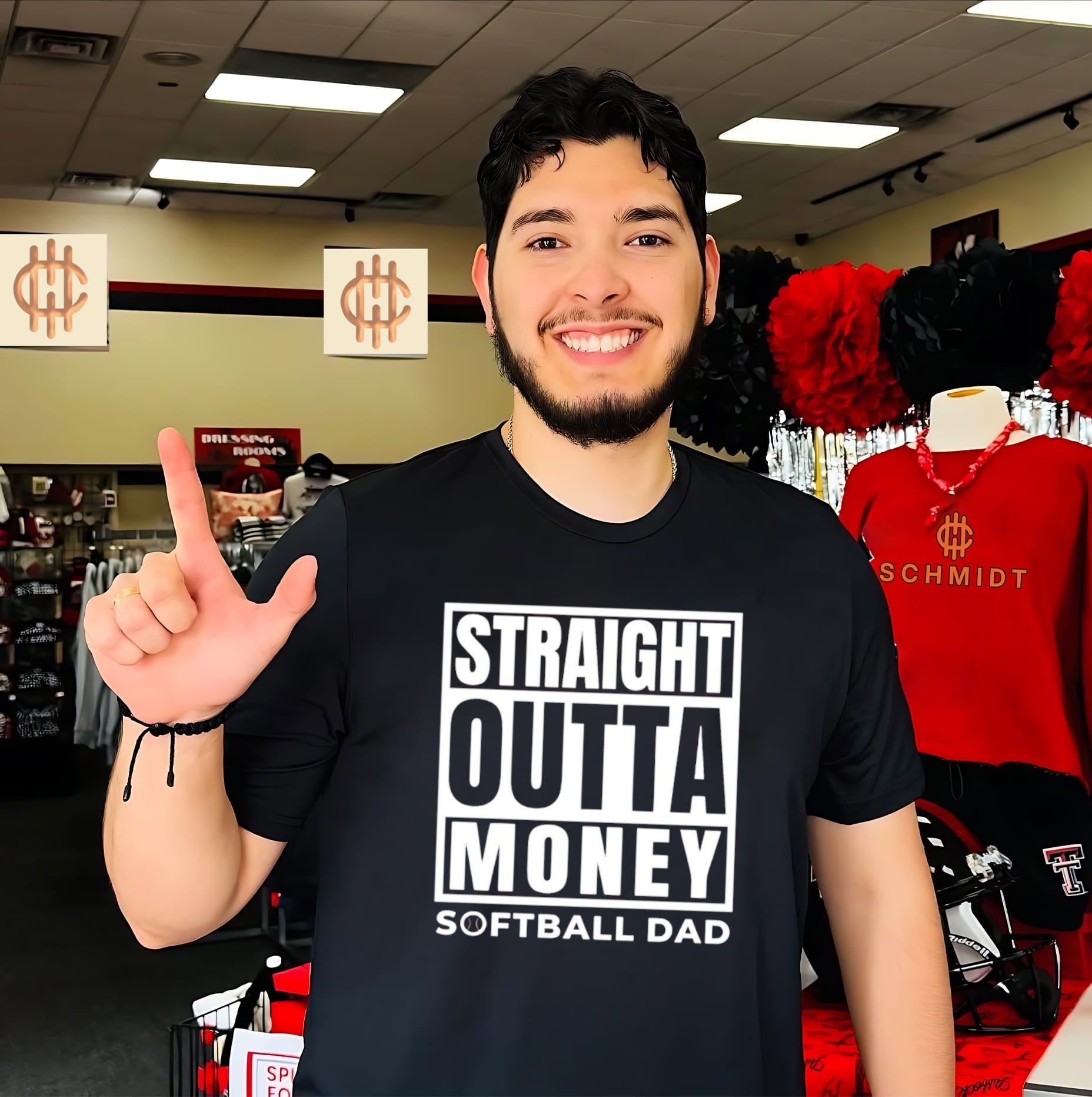 Straight Outta Money Softball Dad shirt