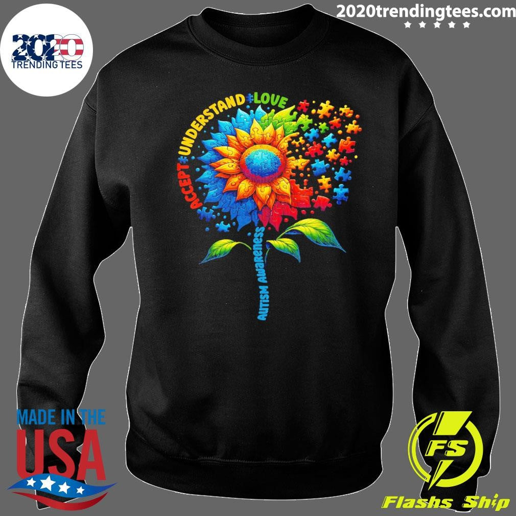 Sunflower Autism Awareness Accept Understand Love Baseball 2026 Shirt
