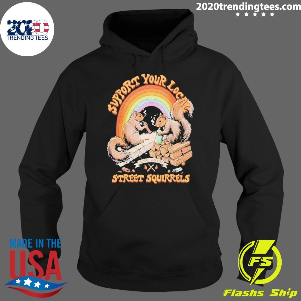 Support Your Local Street Squirrels Rainbow Vintage Shirt