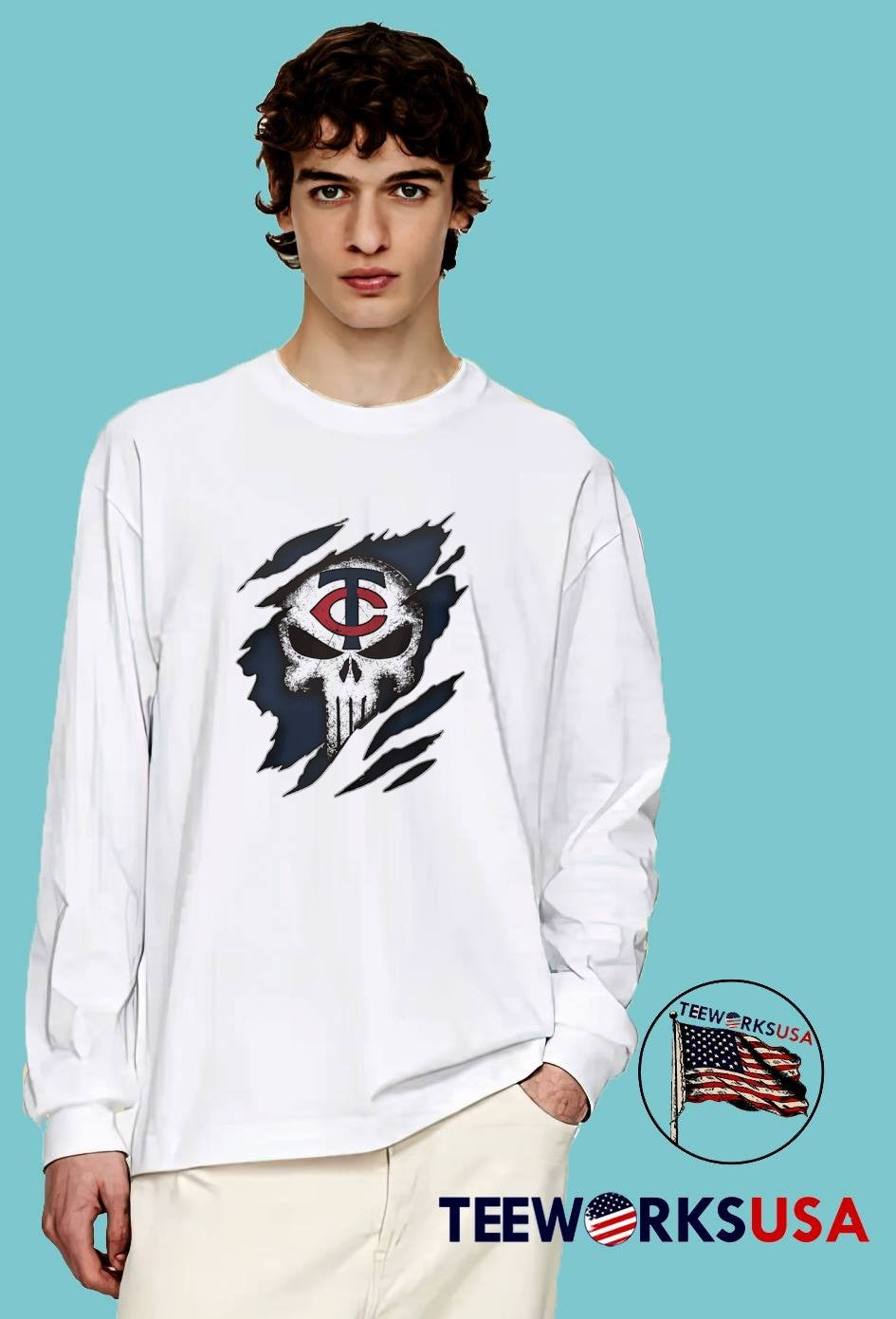 TC Skull Tearing Through Minnesota Twins T-Shirt