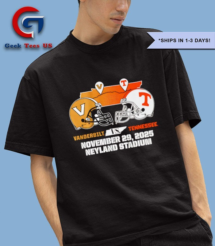 Tennessee Volunteers and Vanderbilt Commodores football 2025 Matchup shirt