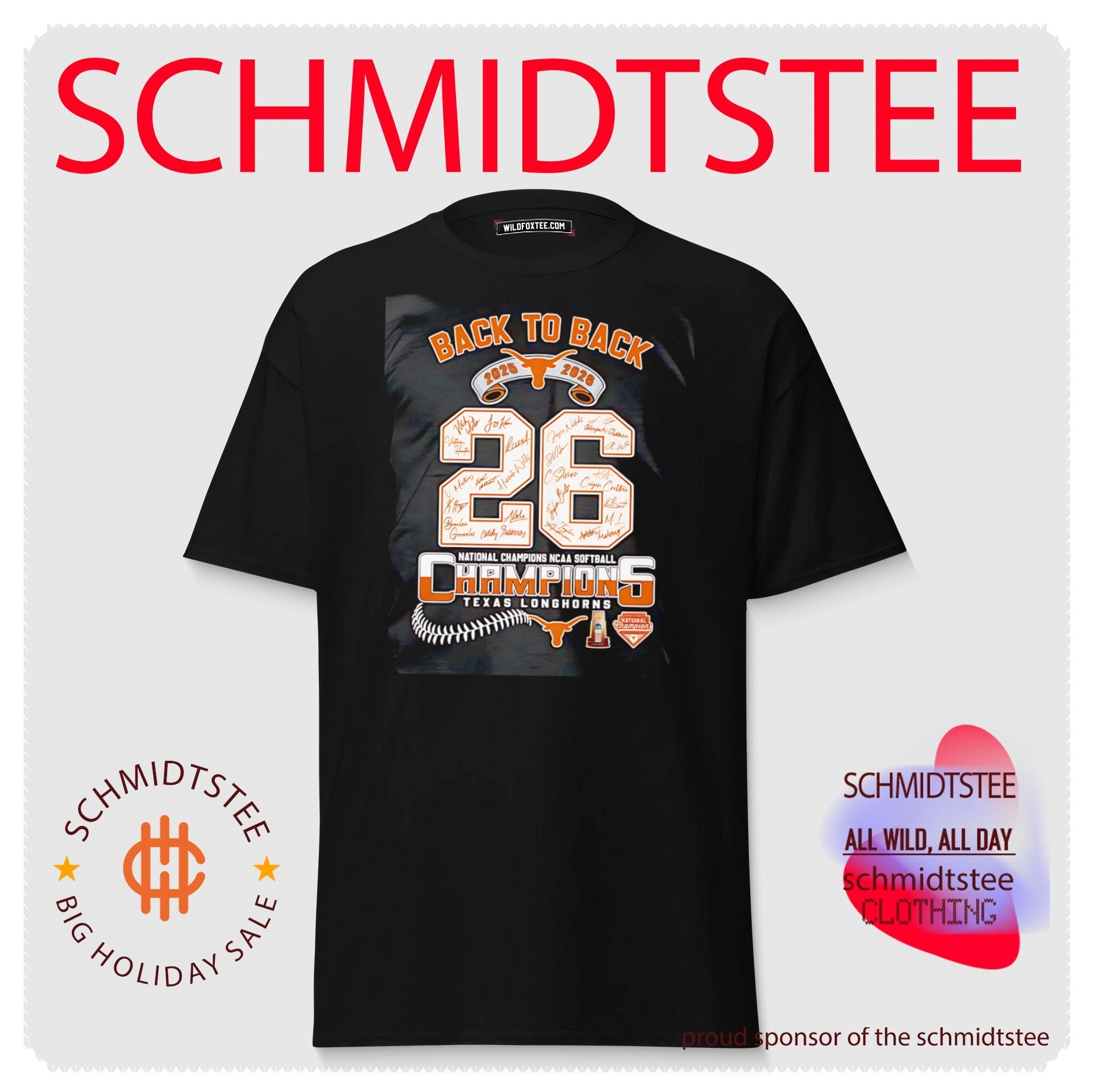 Texas Longhorns 2025 2026 National Champions NCAA Softball signature shirt