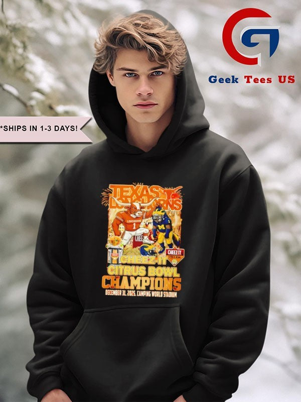 Texas Longhorns Cheez-It Citrus Bowl Champions 2025 mascot T-shirt