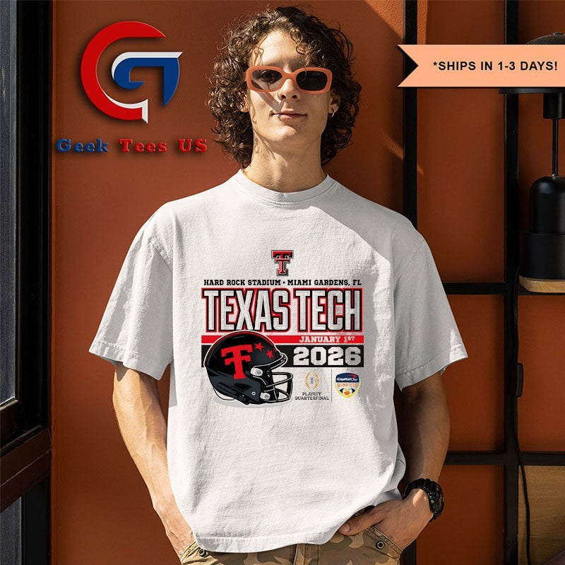 Texas Tech Red Raiders 2026 CFP Quarterfinal Capital one Orange bowl helmet shirt