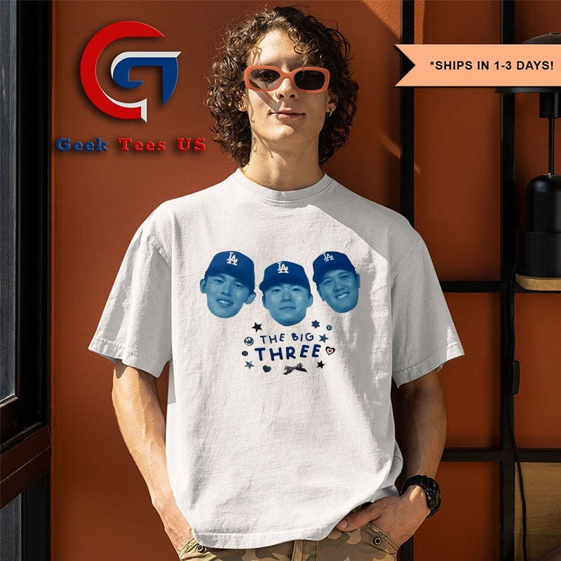 The Big Three big head Dodgers players World Series 2025 shirt