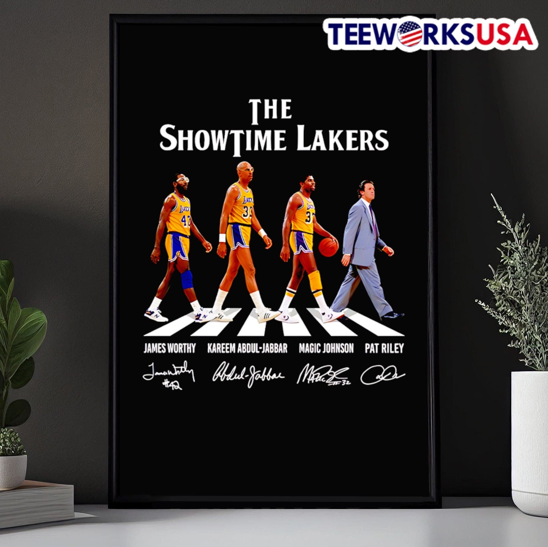 The Showtime Lakers James Worthy Kareem Abdul-Jabbar Magic Johnson Pat Riley Shirt