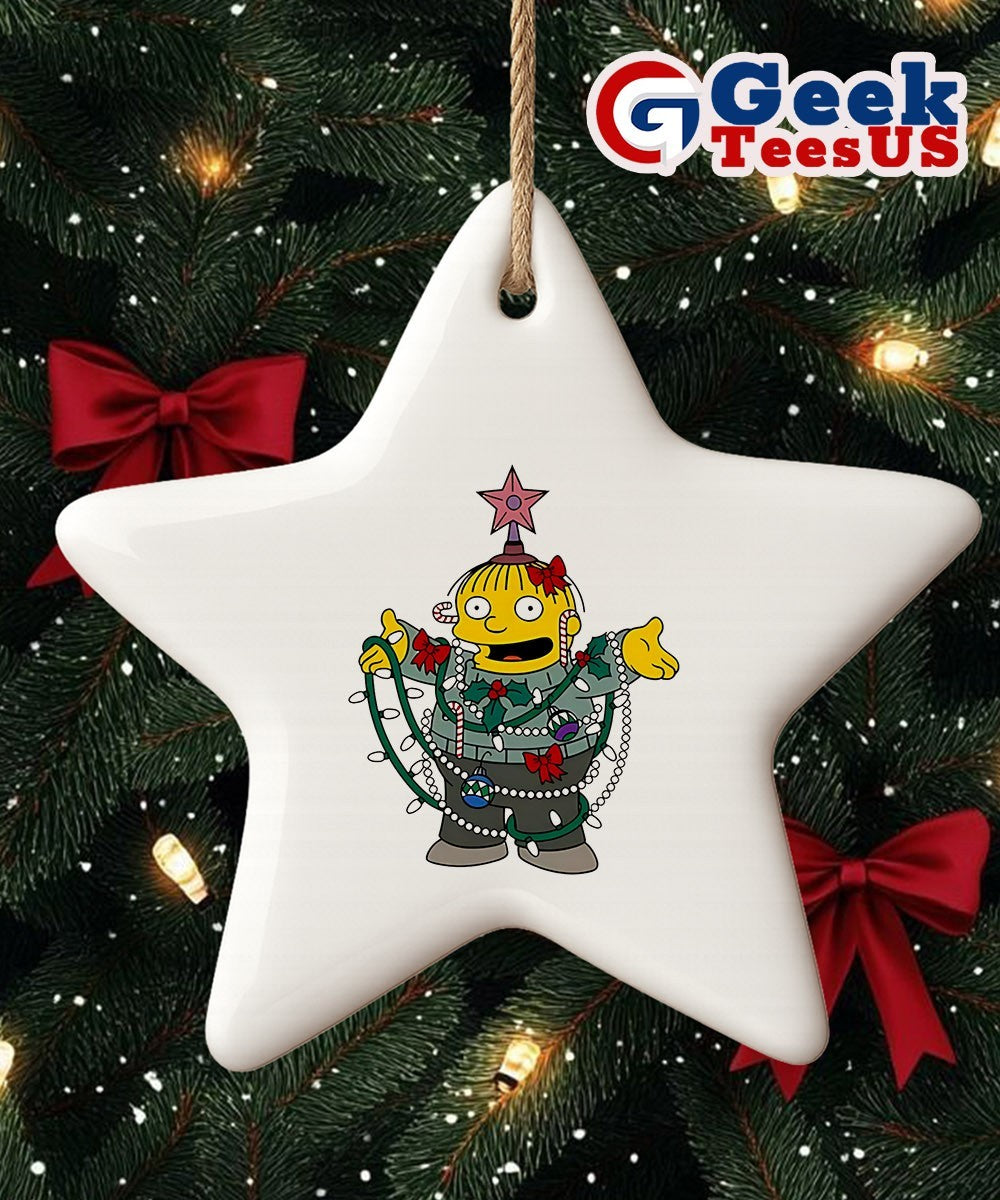The Simpsons Ralph Wiggum Christmas lights Ralph pose Ornament