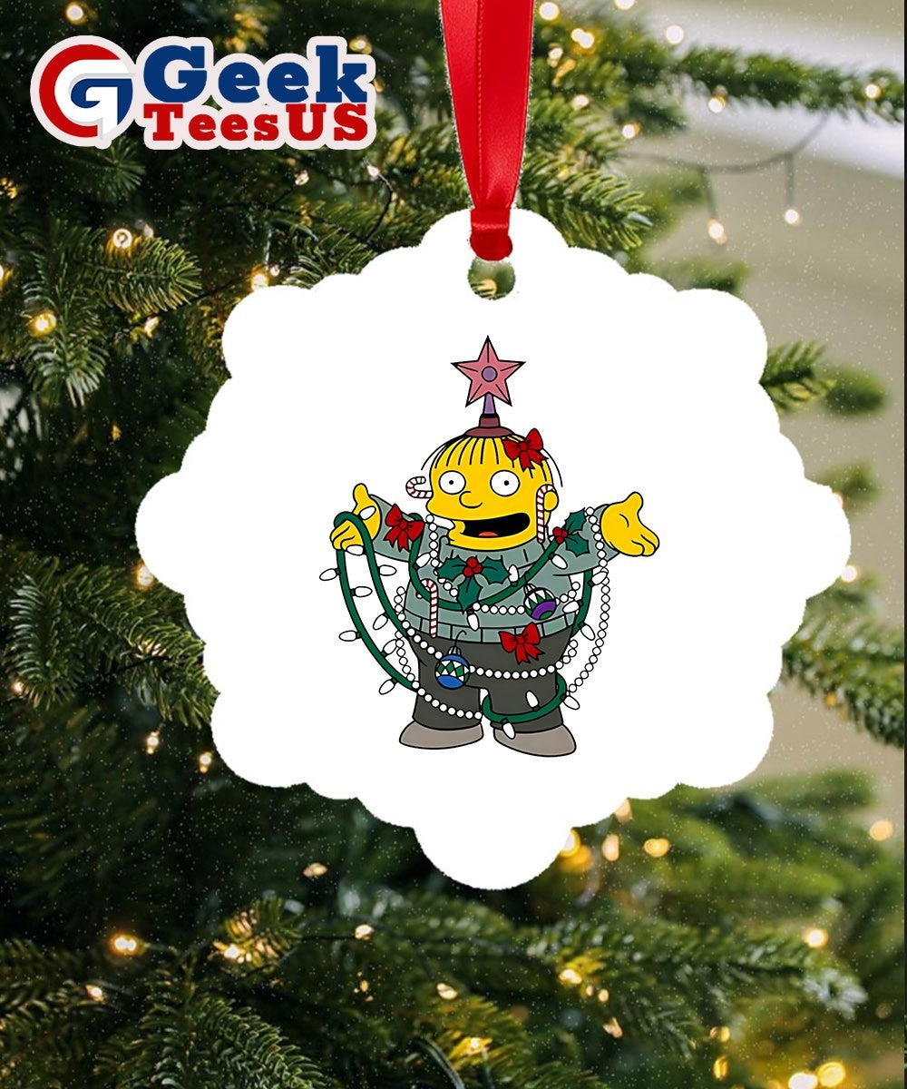 The Simpsons Ralph Wiggum Christmas lights Ralph pose Ornament
