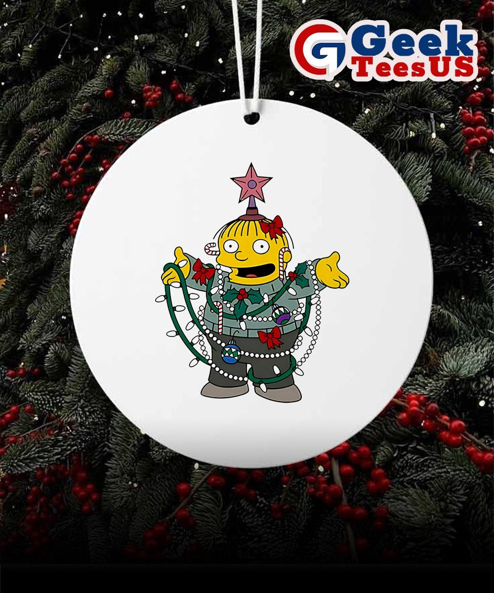 The Simpsons Ralph Wiggum Christmas lights Ralph pose Ornament