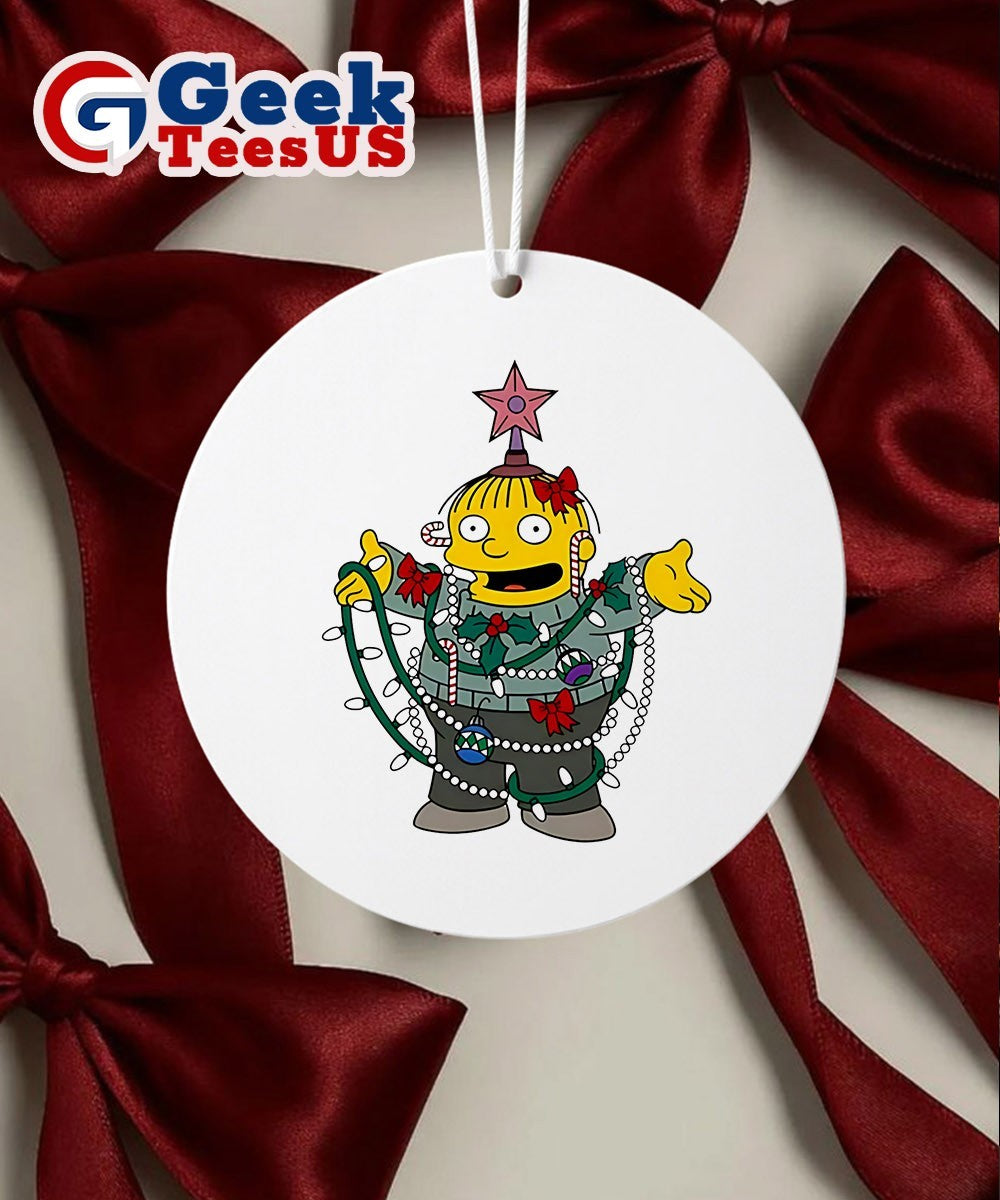 The Simpsons Ralph Wiggum Christmas lights Ralph pose Ornament