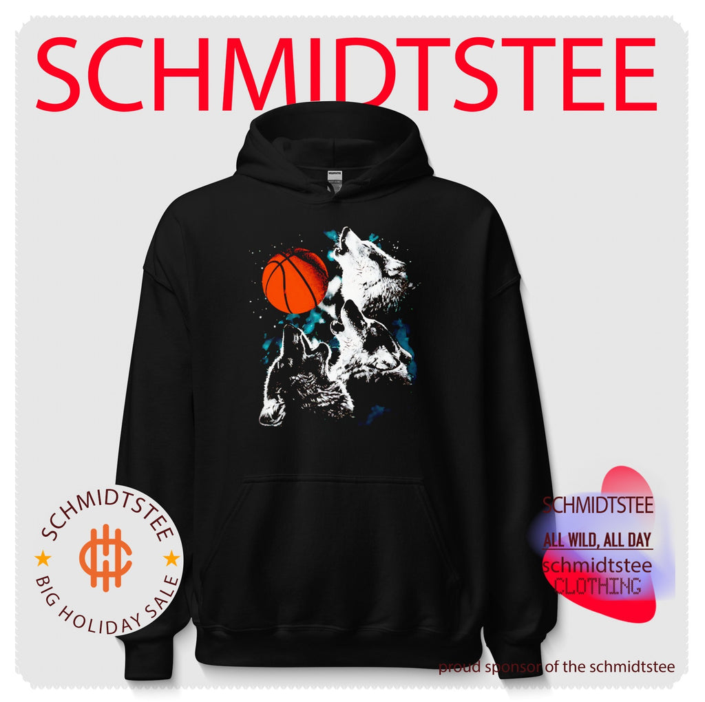 Three wolves howling at a basketball sports art shirt