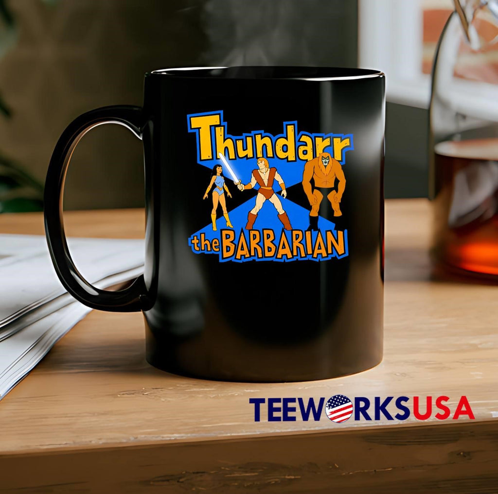 Thundarr and Princess Ariel with Ookla the Mok Fighting Thundarr the Barbarian Shirt