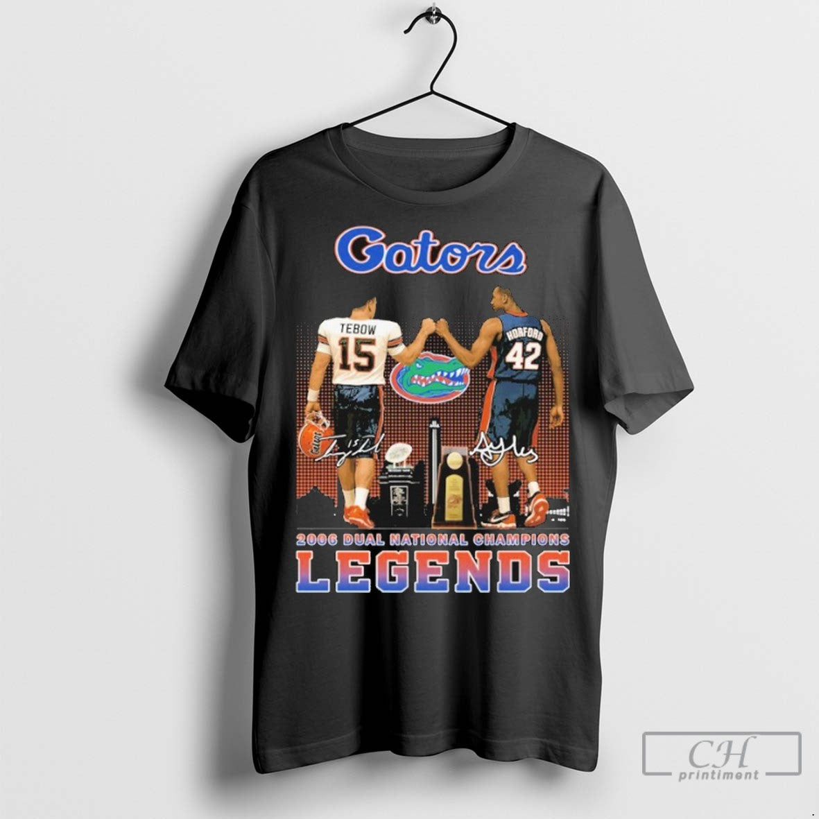 Tim Tebow X Al Horford Florida Gators 2006 Dual National Champions Legends Signatures