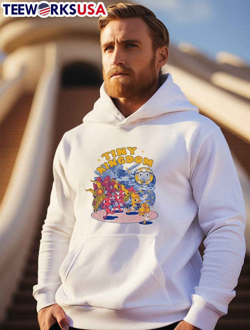 Tiny Kingdom Featuring Red Pikmin Fighting a Boss Monster T-Shirt
