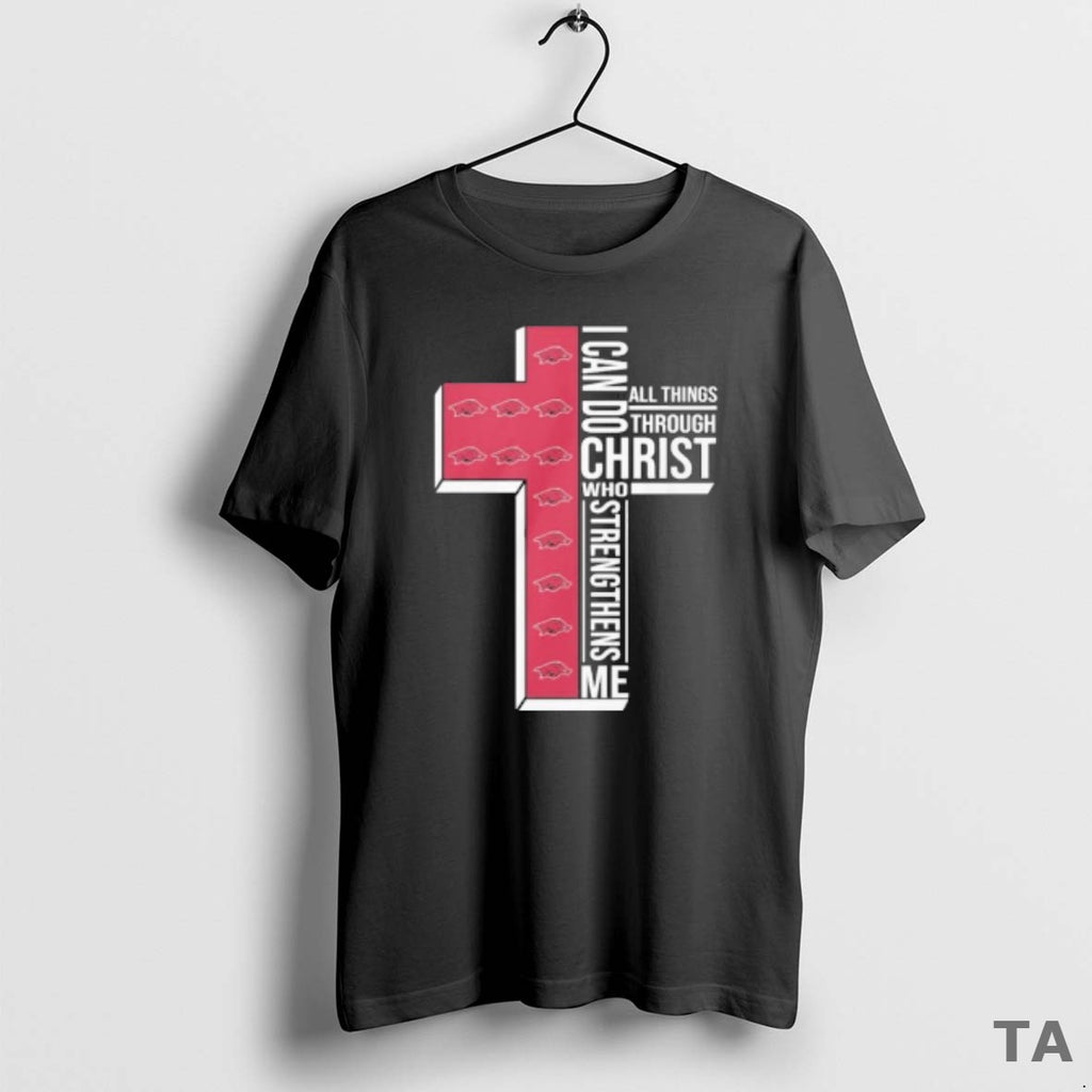 Top Arkansas Basketball Logo I Can Do All Things Through Christ Who Strengthens Me T-Shirts, Hoodie, Sweatshirt