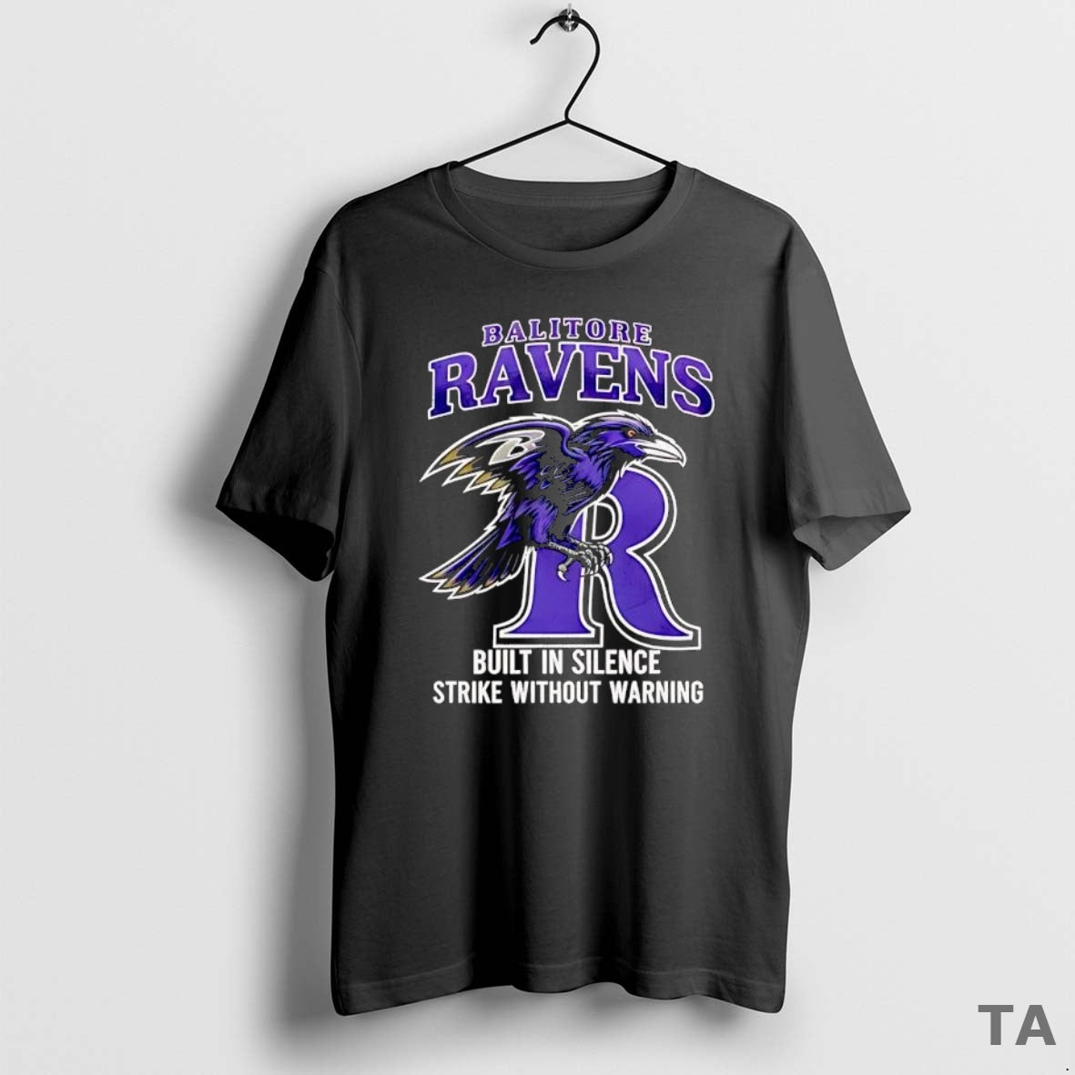 Top Baltimore Ravens Built In Silence Strike Without Warning T Shirt Sweater Hoodie, Sweatshirt | AU01DripNestTees.com