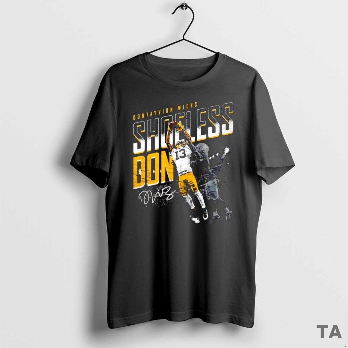 Top Dontayvion Wicks Green Bay Packers Shoeless Catch Signature T Shirt Sweater Hoodie, Sweatshirt | AU01DripNestTees.com
