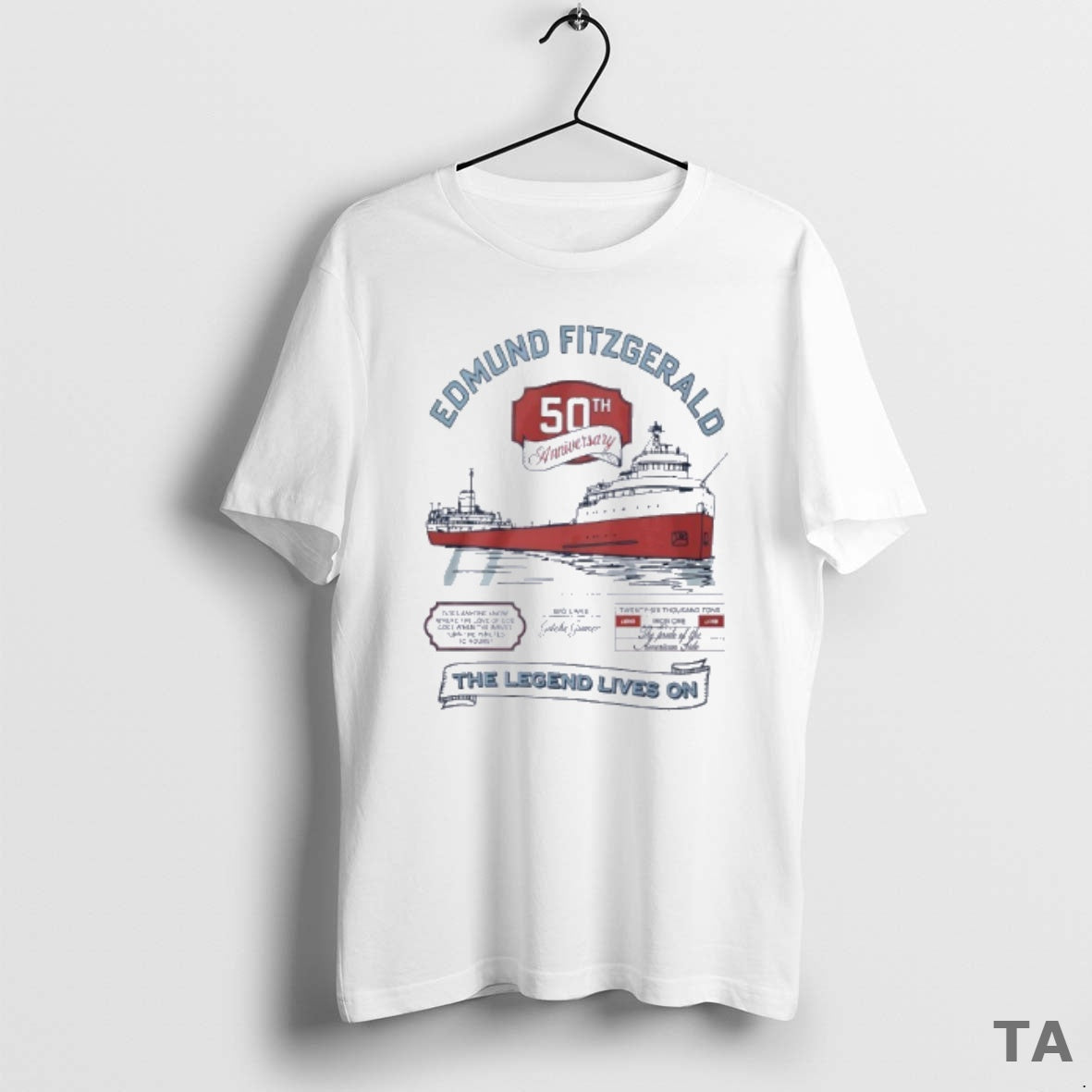 Top Edmund Fitzgerald 50th Anniversary The Legend Lives On T Shirt Sweater Hoodie, Sweatshirt | AU01DripNestTees.com