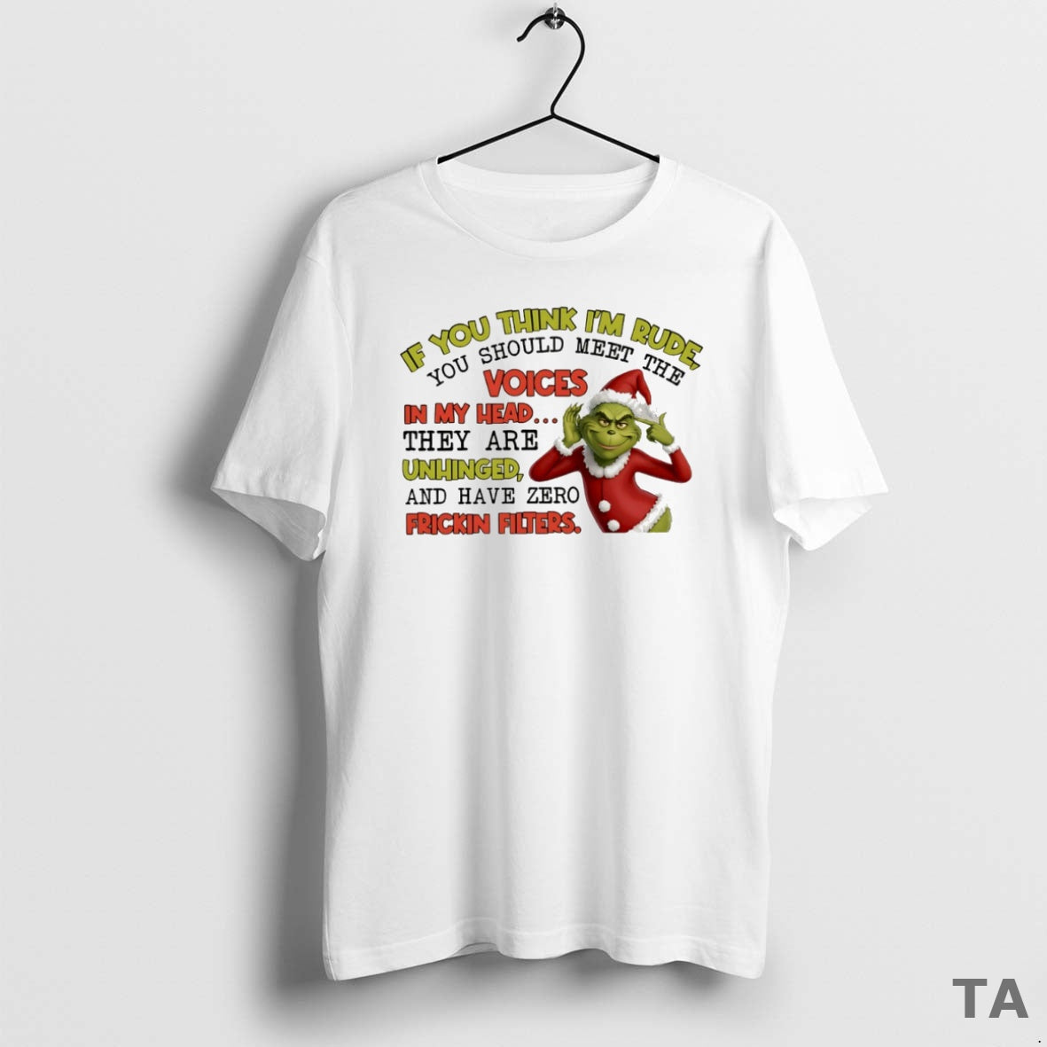 Top Grinch If You Think Im Rude You Should Meet The Voices In My Head T-Shirts, Hoodie, Sweatshirt | AU01DripNestTees.com