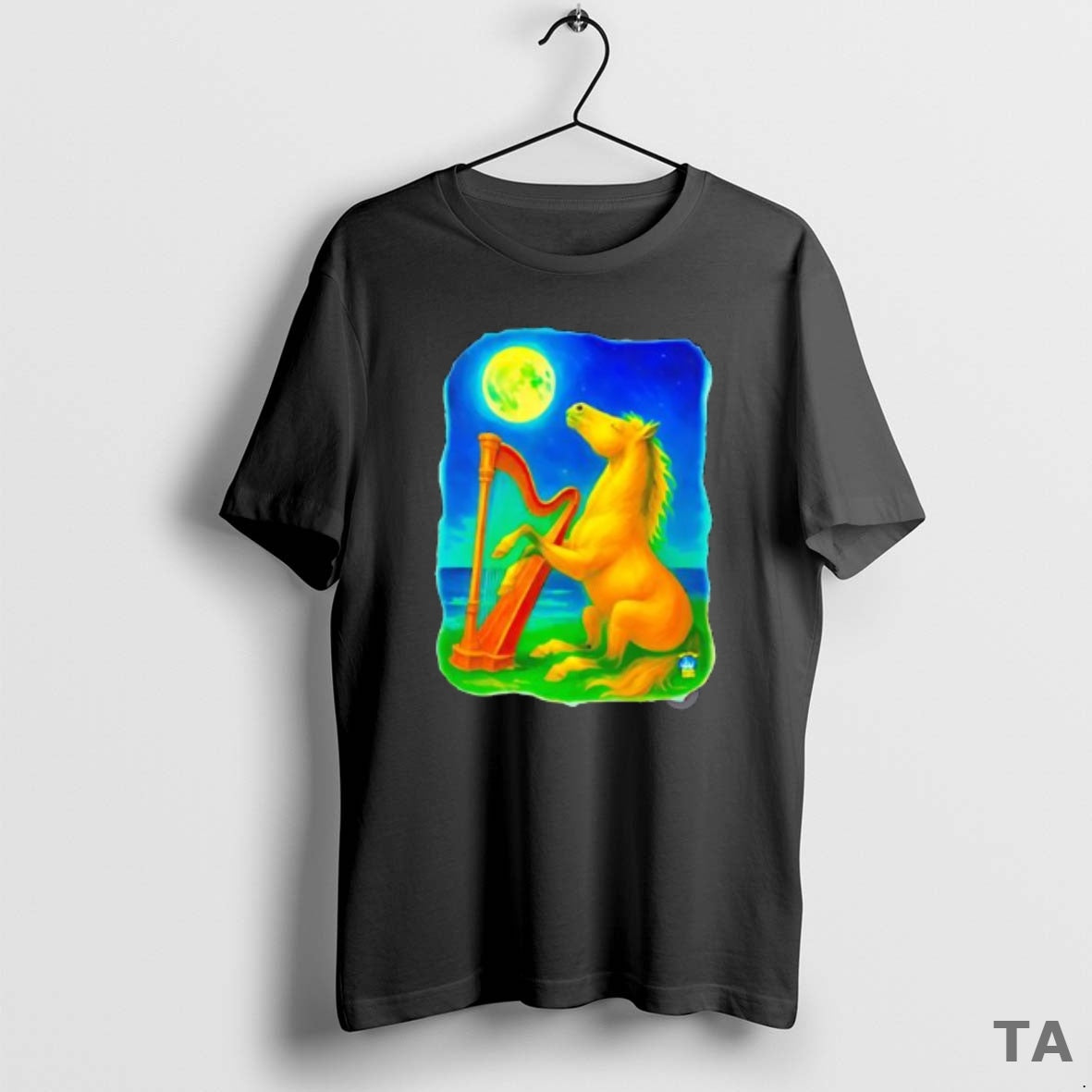 Top Horse Lovers Musical Moon Harp Art T Shirt Sweater Hoodie, Sweatshirt | AU01DripNestTees.com
