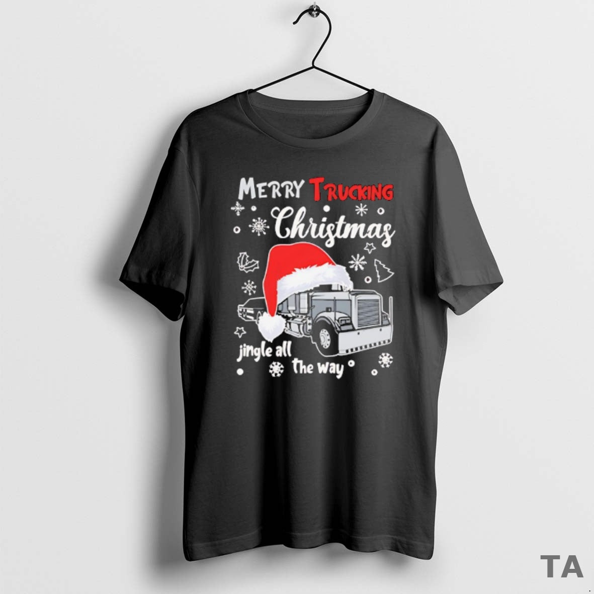 Top Merry Trucking Christmas Jingle All The Way T Shirt Sweater Hoodie, Sweatshirt | AU01DripNestTees.com