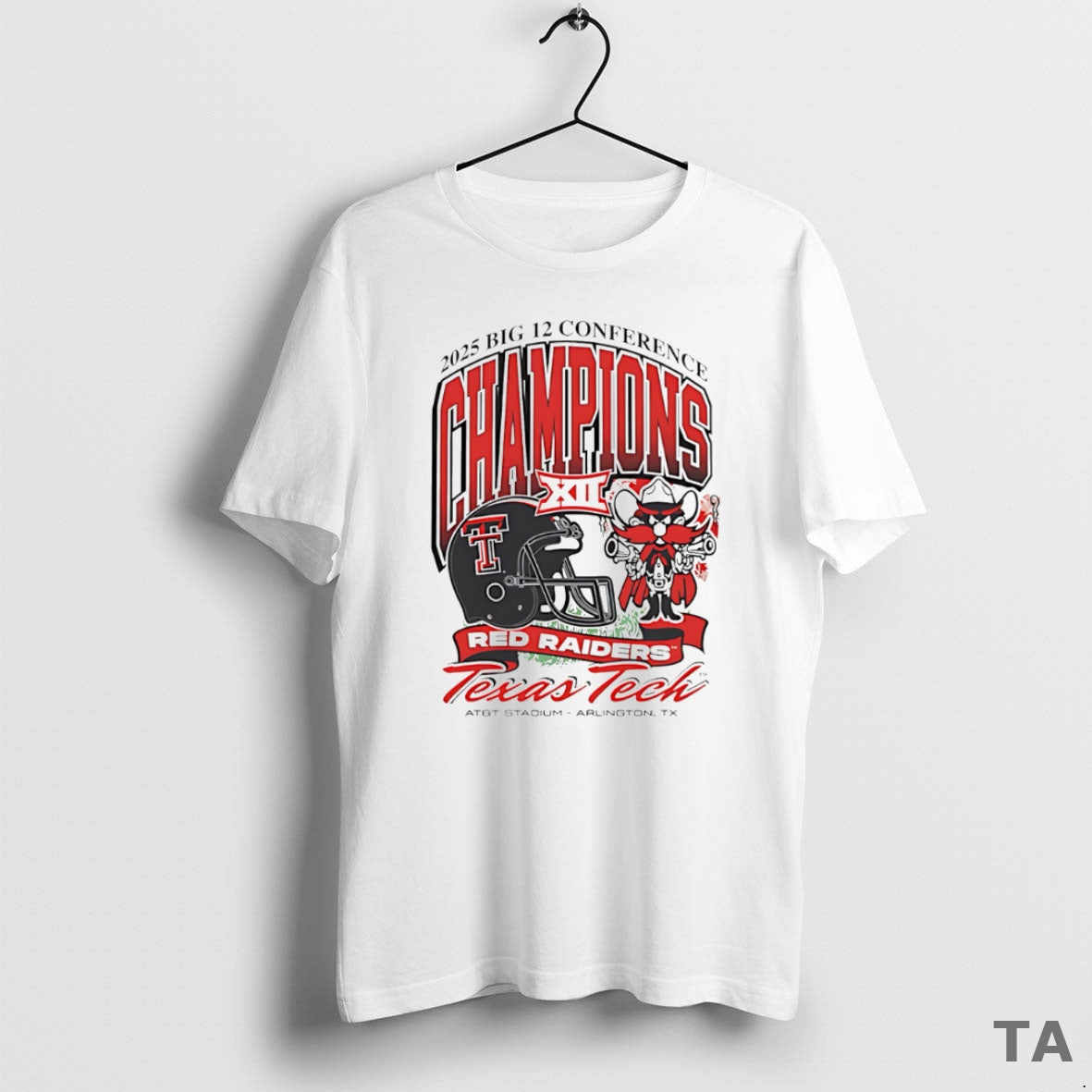 Top Red Raiders 2025 Big 12 Football Champions Mascot T Shirt Sweater Hoodie, Sweatshirt | AU01DripNestTees.com
