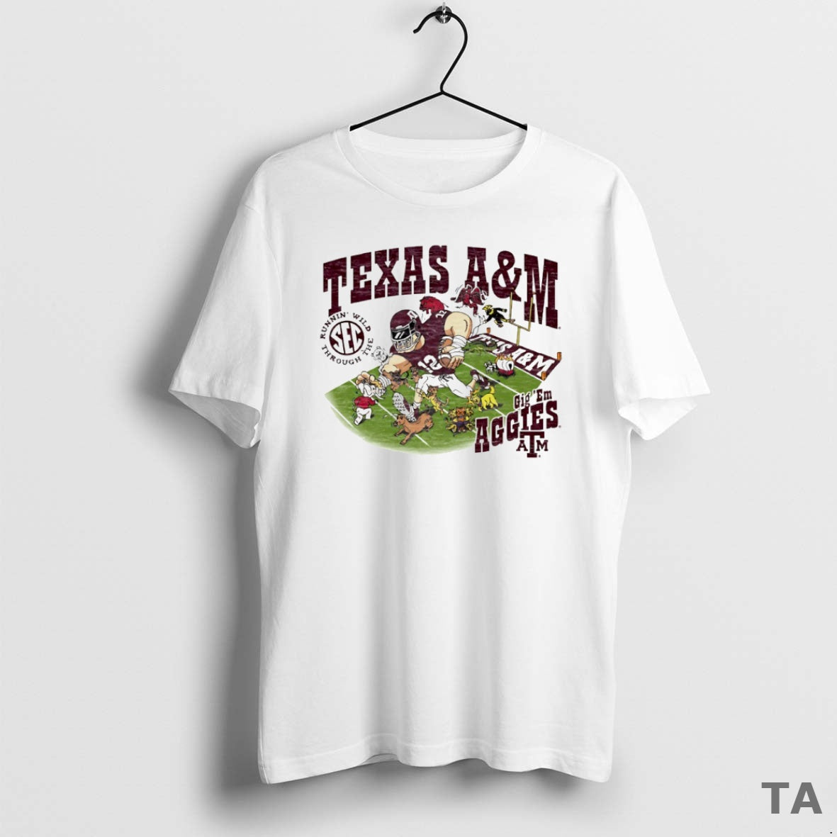 Top Runnin Wild Sec Cig Em Texas A And M Aggies Mascot Running Circle T-Shirts, Hoodie, Sweatshirt | AU01DripNestTees.com