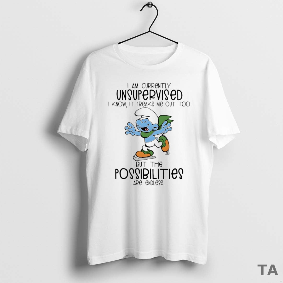 Top Smurf I Am Currently Unsupervised Circle T Shirt Sweater Hoodie, Sweatshirt | AU01DripNestTees.com