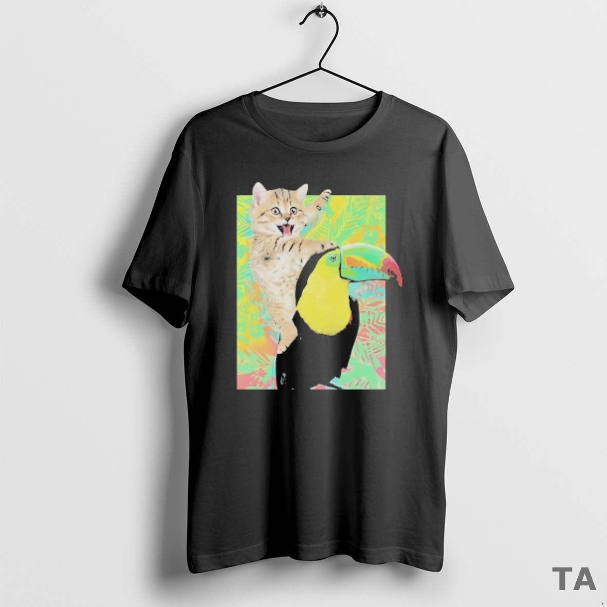 Top Tabby Cat Riding Toucans Animal Funny T Shirt Sweater Hoodie, Sweatshirt | AU01DripNestTees.com
