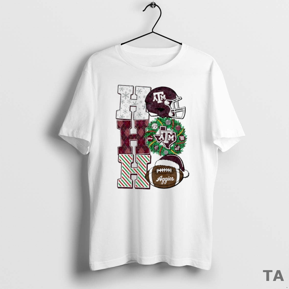 Top Texas A And M Aggies Ho Ho Ho Christmas Helmet Circle T Shirt Sweater Hoodie, Sweatshirt | AU01DripNestTees.com
