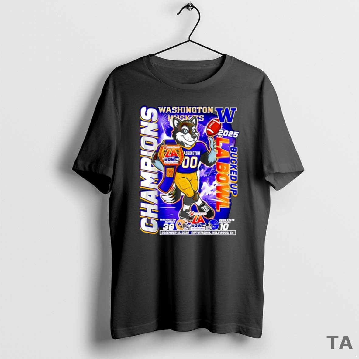 Top Washington Huskies Bucked Up La Bowl Champions 2025 Mascot T Shirt Sweater Hoodie, Sweatshirt | AU01DripNestTees.com