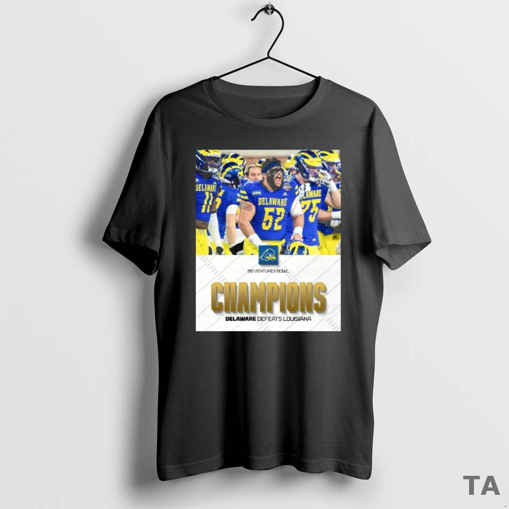 Top Delaware Blue Hens Defeats Louisiana Ragin Cajuns 68 Ventures Bowl Champions T Shirt Sweater Hoodie, Sweatshirt