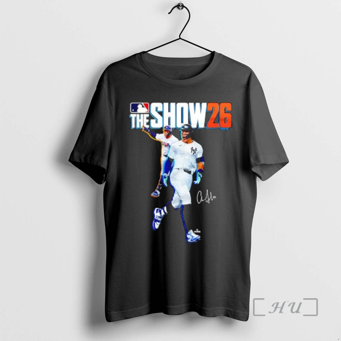Trending Aaron Judge Mlb The Show 26 Signature Graphic T-Shirts, Hoodie, Sweatshirt | AU01DripNestTees.com