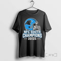 Trending Carolina Panthers Nfc South 2025 Champions Helmet T-Shirts, Hoodie, Sweatshirt | AU01DripNestTees.com
